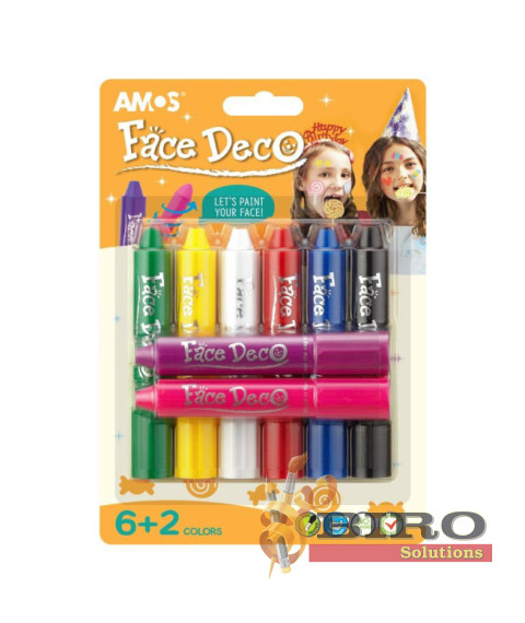 Amos, Face Deco. Cariocă pentru față, 8 culori